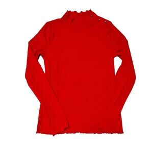 Janie and Jack Ribbed Ruffle Hem Turtleneck Size 16